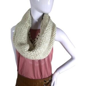 Express chunky knit beige infinity scarf one size fits all